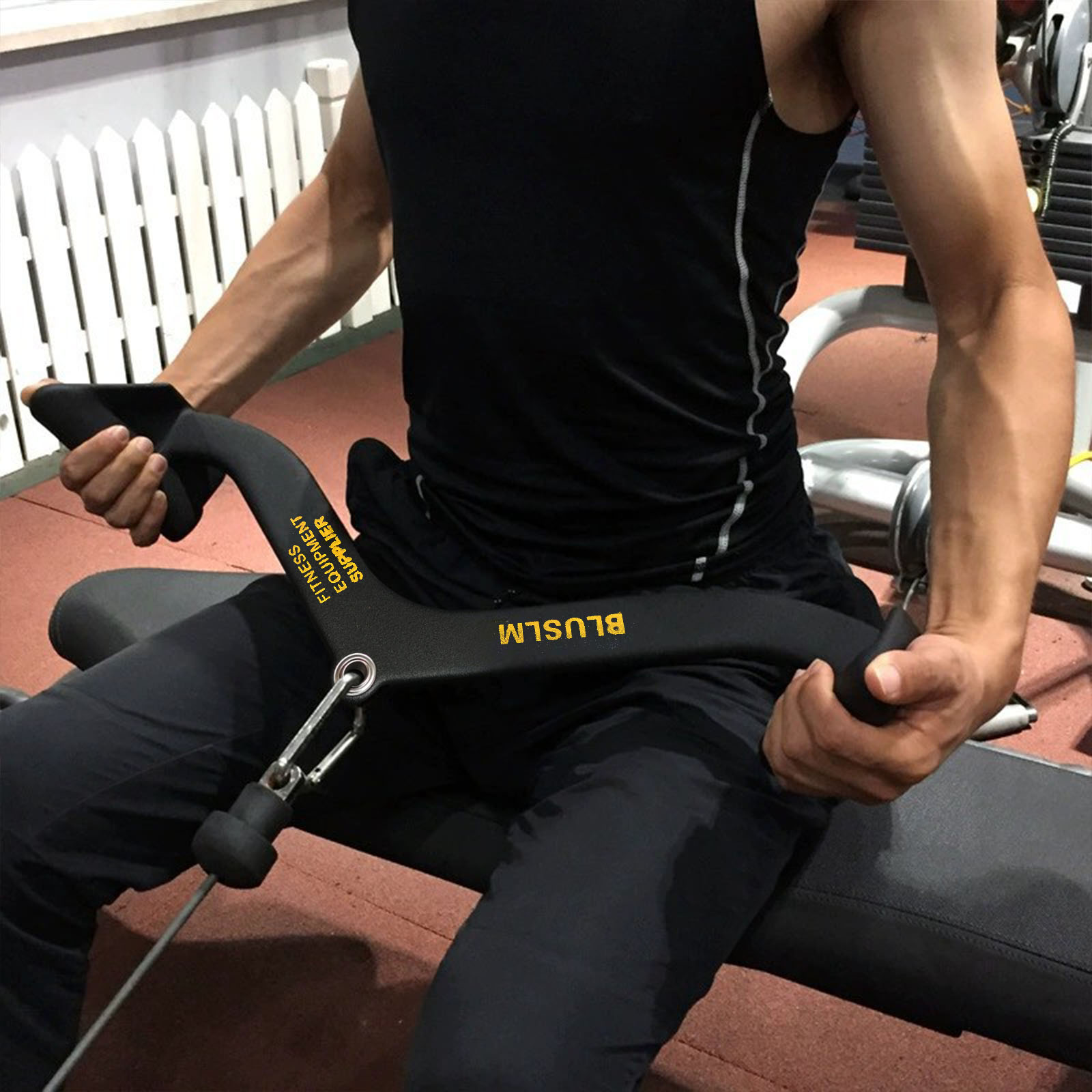 Home Gym Lat Pulldown - ホームジムフィットネスラットプルダウンハンドルグリップトレーニング上腕二頭筋上腕三頭筋背中の筋肉トレーニング T バー V バー行ハンドルケーブルマシン
