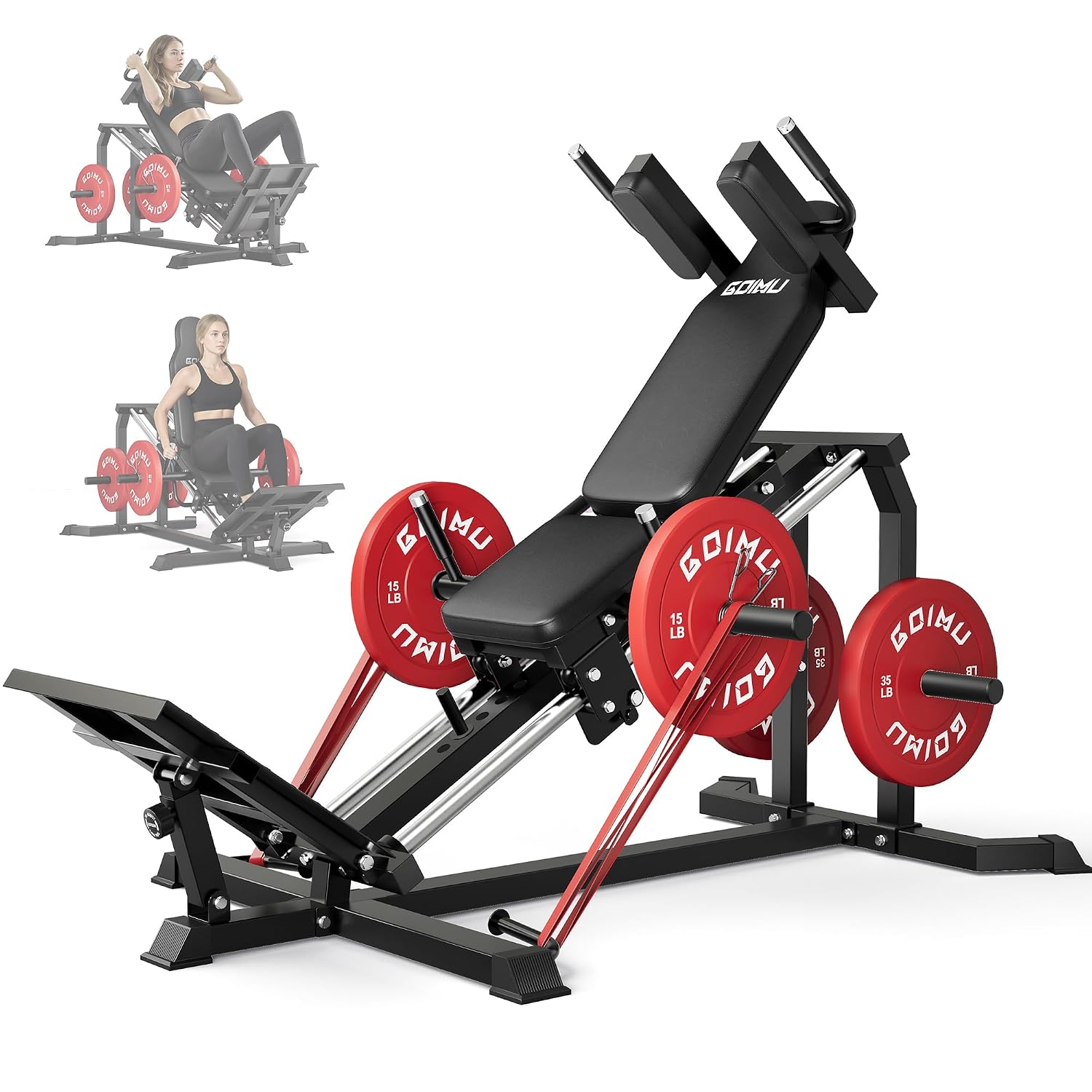 Home Gym With Leg Press - L5レッグプレスハックスクワットマシン、30度傾斜ホームジム機器、着脱可能なショルダーパッド付き、下半身用、カスタマイズ可能