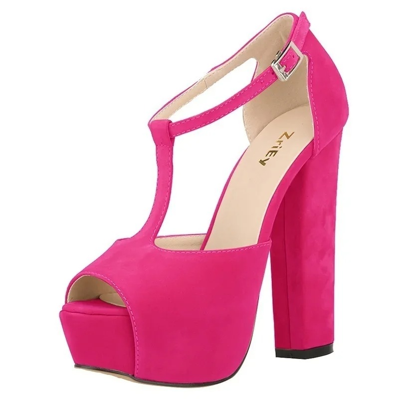 Ankle Strap Attachment - 女性サンダル夏セクシーなショーのぞき見つま先厚いハイヒールバックルファッションプラットフォームストリッパーパンプスガールズパーティークラブ結婚式の靴