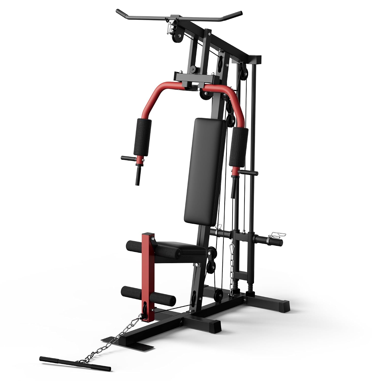 Home Gym With Leg Press - 全身トレーニング用ホームジムマシン（ラットプルダウン、チェストプレス、レッグエクステンション、1インチ・2インチプレート用プーリーシステム搭載、カスタマイズ可能）