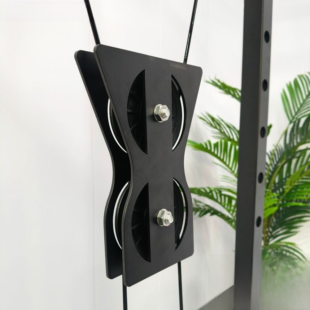 Home Gym Lat Pulldown - ホームジム用ダブルプーリーシステム、レジスタンスバンド対応、ラットプルダウン、ローイング、カール、コアエクササイズに最適