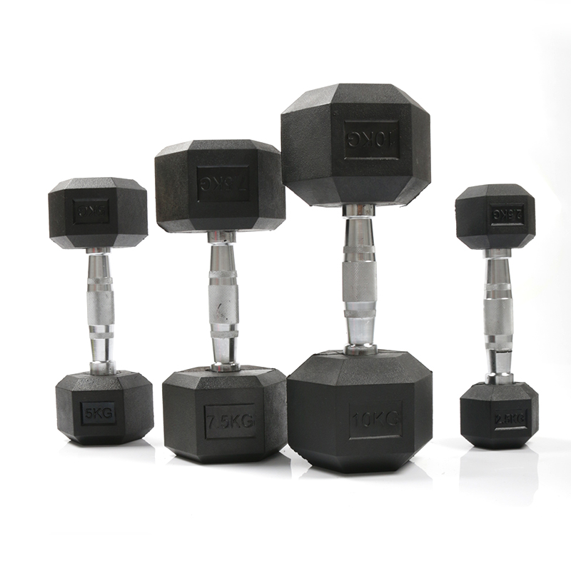 Home Gym No Equipment - 工場卸売カスタム耐久性ラバーコーティング六角ダンベル 重量器具 家庭用＆商業ジムトレーニング販売促進