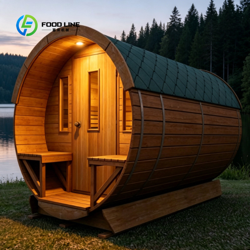 Sauna Home Gym - カスタマイズ可能な屋外用レッドシダーウッド製バレルサウナ、4人用薪焚きサウナ室（ジム、公園、ホームスパ、リラクゼーション用）
