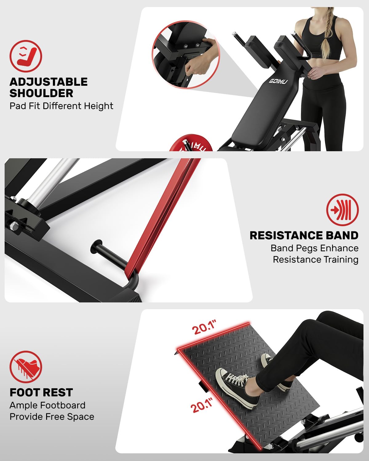 L5レッグプレスハックスクワットマシン、30度傾斜ホームジム - Home Gym With Leg Press のレビューと価格