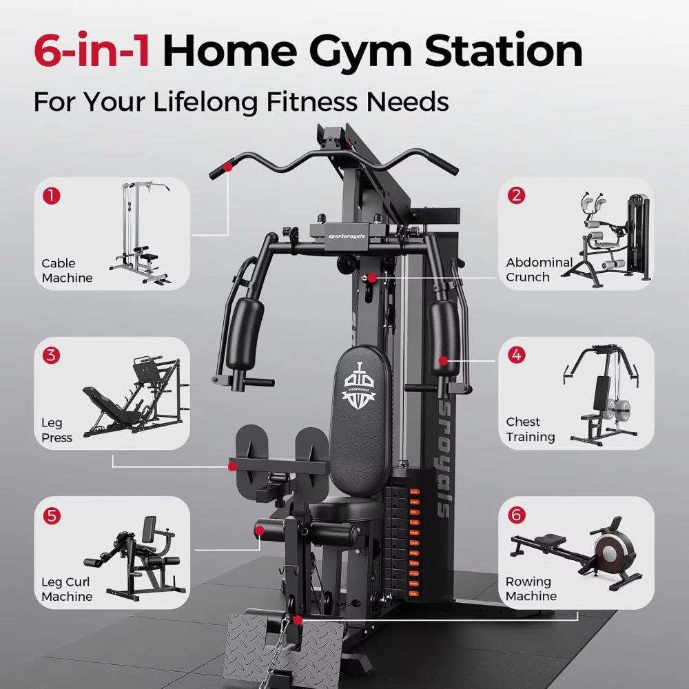 多機能ホームジム 150LBウェイトスタック 全身ワークアウ - Home Gym Cable Machine With Weight Stack のレビューと価格