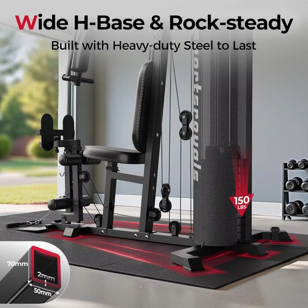 多機能ホームジム 150LBウェイトスタック 全身ワークアウ - Home Gym Cable Machine With Weight Stack のレビューと価格