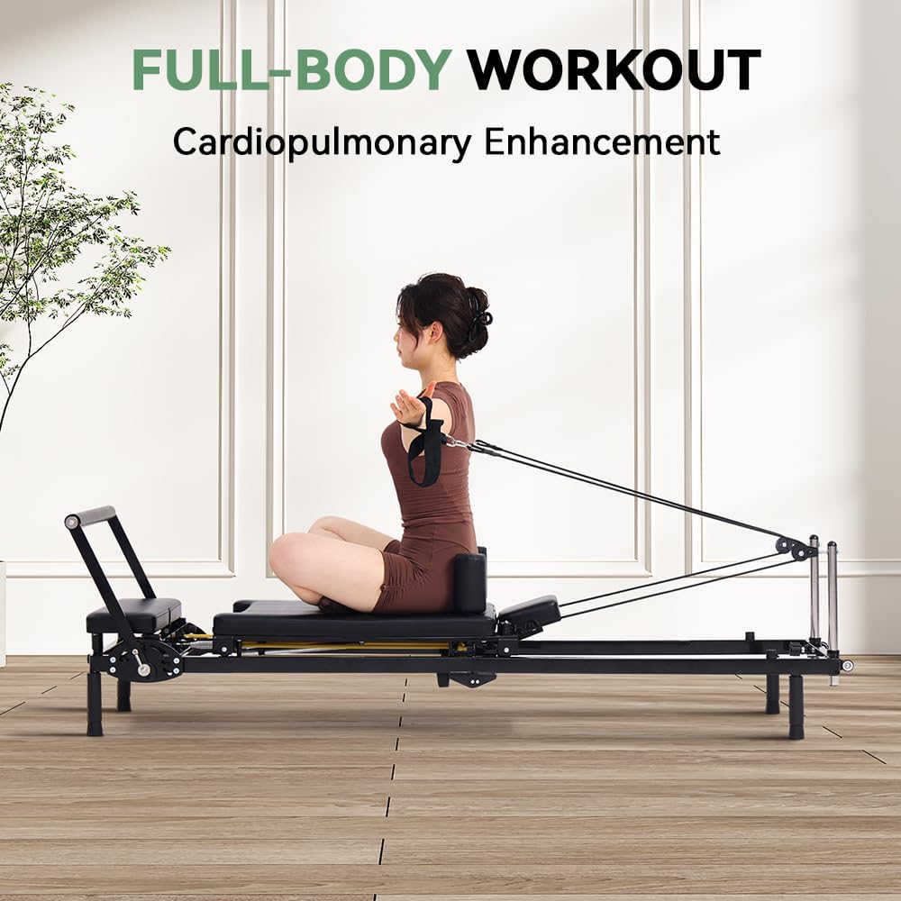 折りたたみ式ピラティス リフォーマー マシン、スプリングとコ - Home Gym No Equipment のレビューと価格