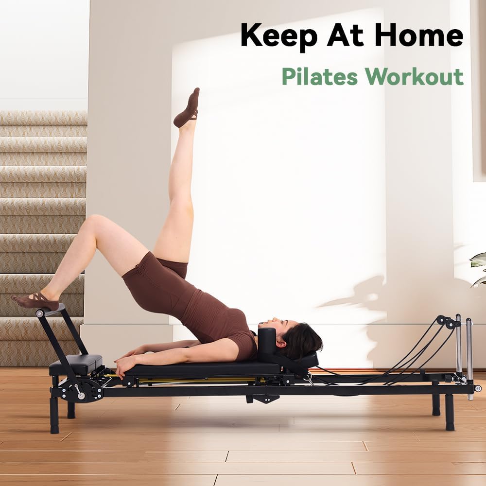 折りたたみ式ピラティス リフォーマー マシン、スプリングとコ - Home Gym No Equipment のレビューと価格