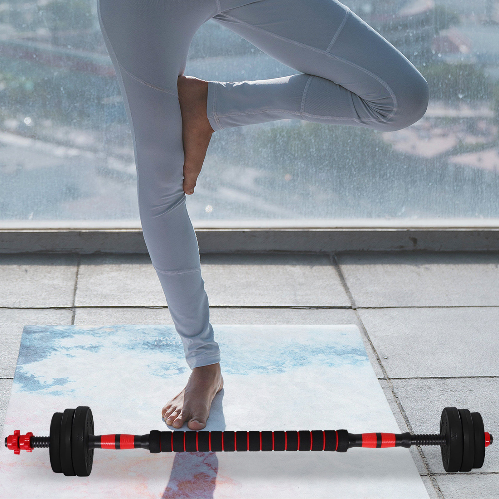 2個入りダンベル接続ロッドフォームグリップダンベルバーベルコ - Home Gym No Equipment のレビューと価格