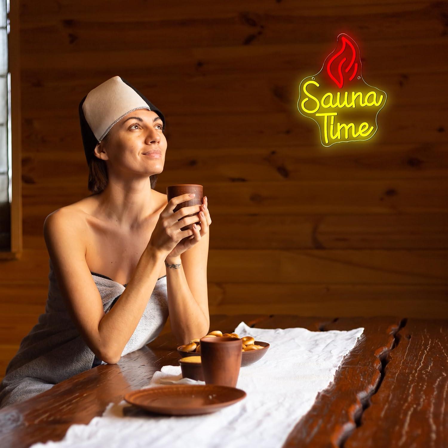 サウナタイムネオンサインUSB調光LEDライト、ホームスパジ - Sauna Home Gym のレビューと価格