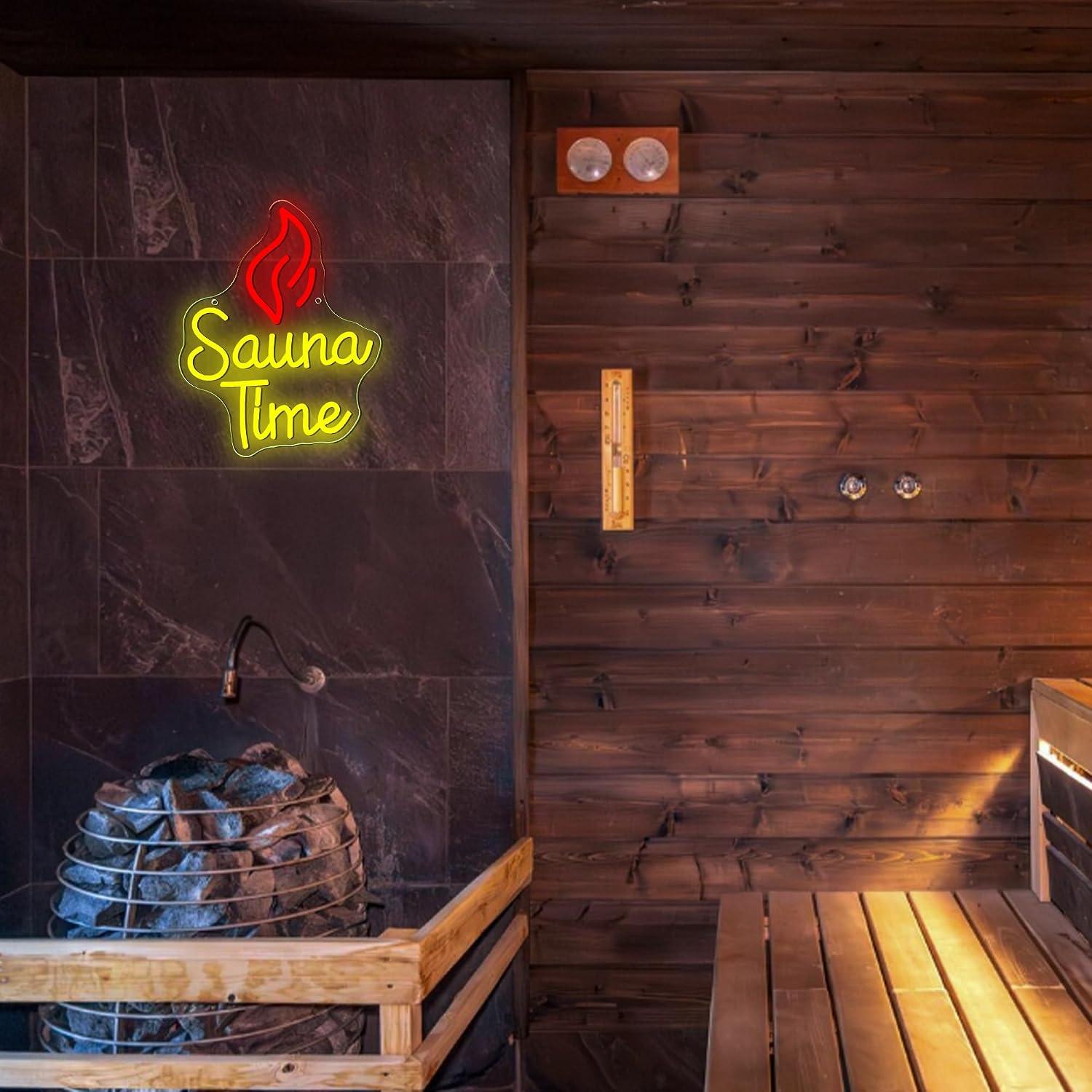サウナタイムネオンサインUSB調光LEDライト、ホームスパジ - Sauna Home Gym のレビューと価格
