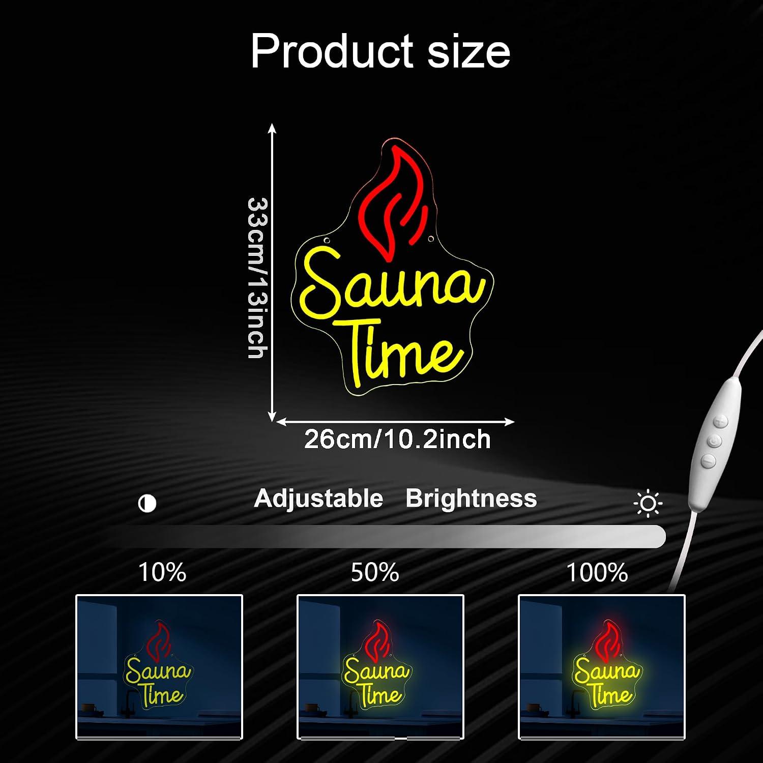 サウナタイムネオンサインUSB調光LEDライト、ホームスパジ - Sauna Home Gym のレビューと価格