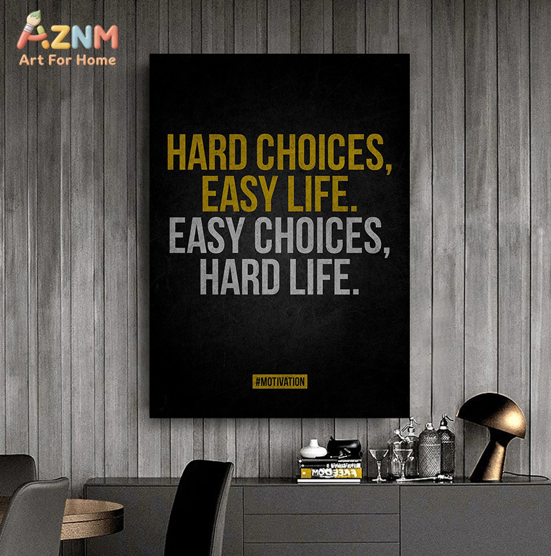AZNM モチベーションを高める引用句キャンバスウォールアー - Home Gym Gold のレビューと価格
